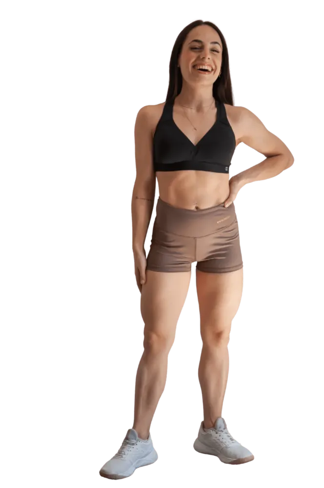 Johanna Milesi en tenue de sport, prête à t'accompagner à l'entraînement